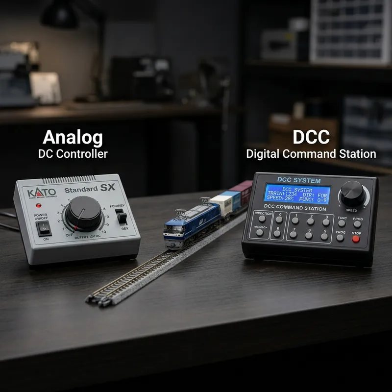 DC 類比控制器與 DCC 數位控制器比較
