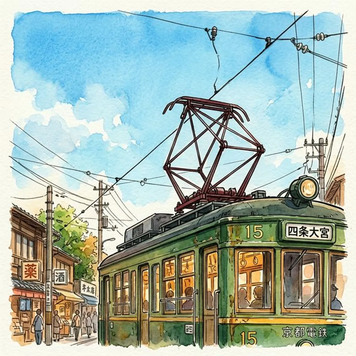 江之電菱形集電弓特寫