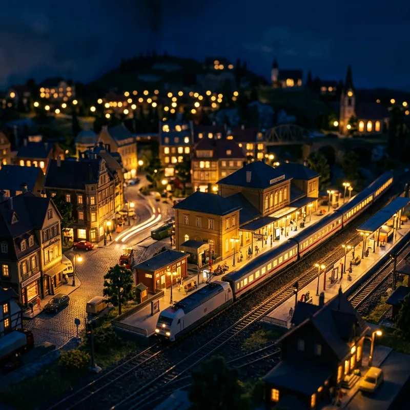 鐵道模型夜景運轉