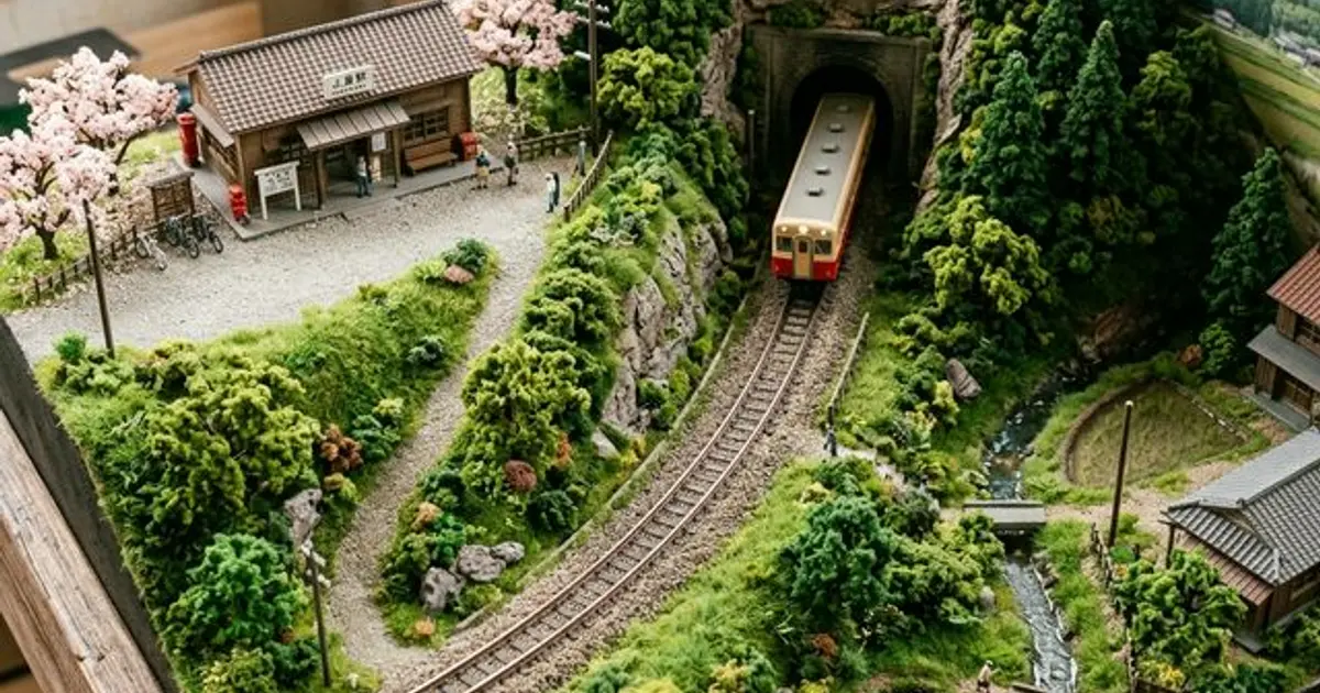 N軌鐵道模型精緻場景造景